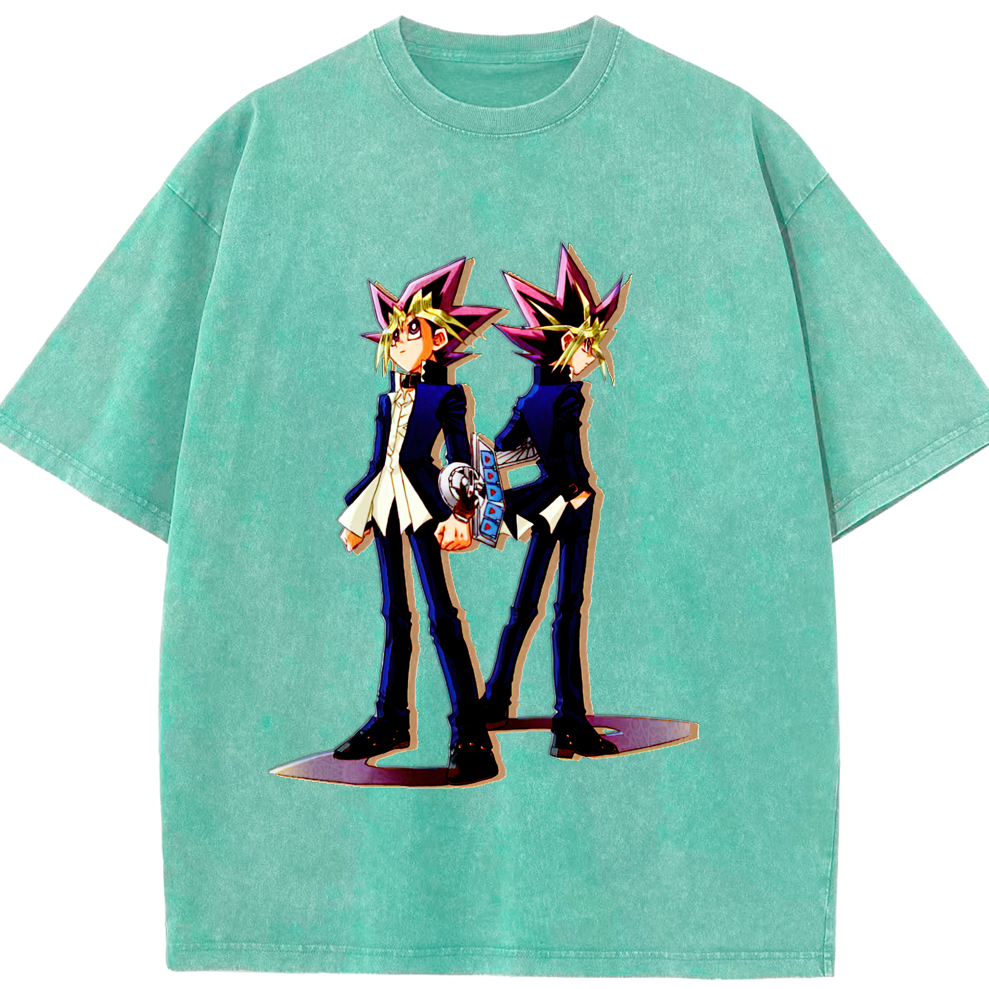 （画像用） 遊☆戯☆王 Yu-Gi-Oh! 綿100% ヴィンテージ風 半袖Tシャツ（フロントプリント）